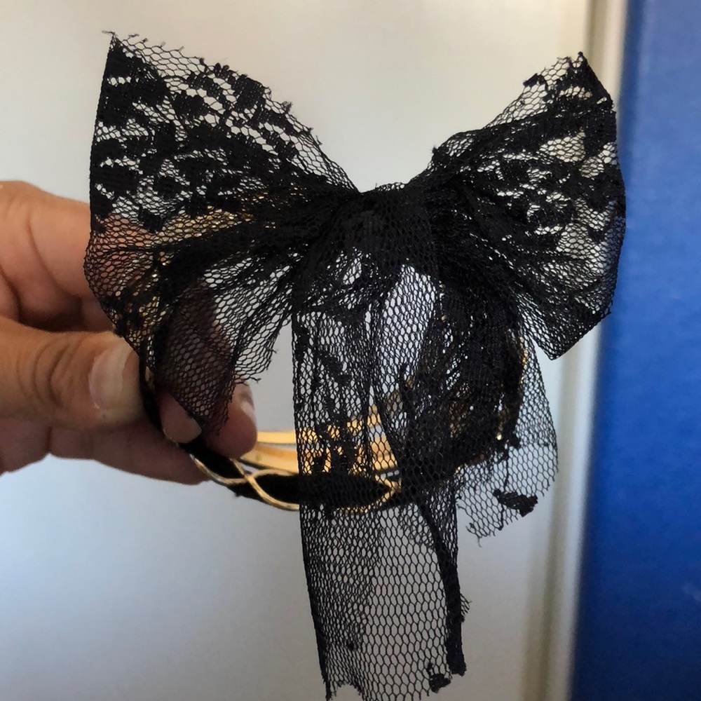 black tie bracelet with gold bangles Halloween accessories